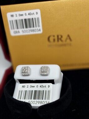 Pillow Moissanite 925 Sterling Silver Earrings New